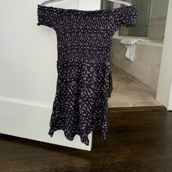 Brandy flower off the shoulder sundress one size navy - Picture 2 of 3